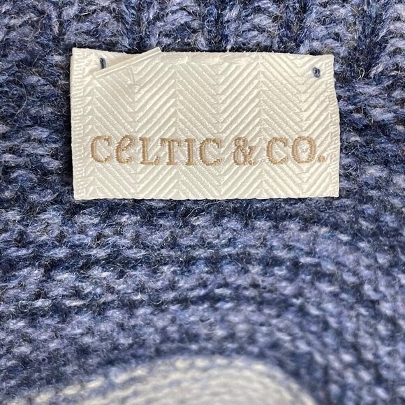Celtic & Co. Women's Striped Sweater Made in Scotland blue grey white fine knit - Picture 3 of 6